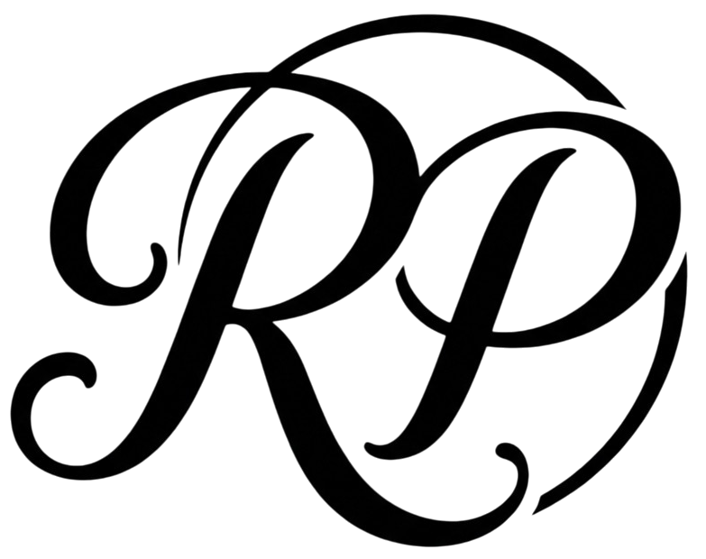 Monograma RP em estilo clássico para o Canal da Rebecka Porsche